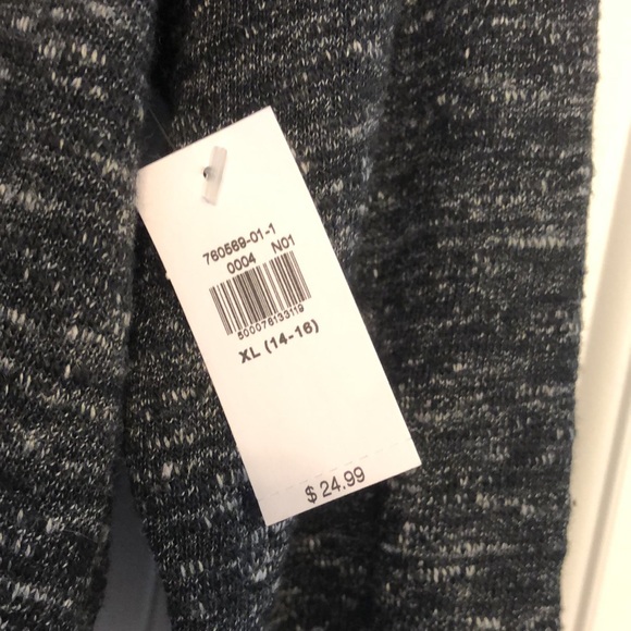 Old Navy Crop Top Girlsβ XL 14/16 Black Gray Speckled Long Sleeve Ruffled NWT - Picture 9 of 9